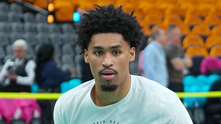 May 4, 2026; San Antonio, Texas, USA; San Antonio Spurs guard Dylan Harper (2) warms up before game one of the second round of the 2026 NBA Playoffs against the Minnesota Timberwolves at Frost Bank Center. Mandatory Credit: Daniel Dunn-Imagn Images