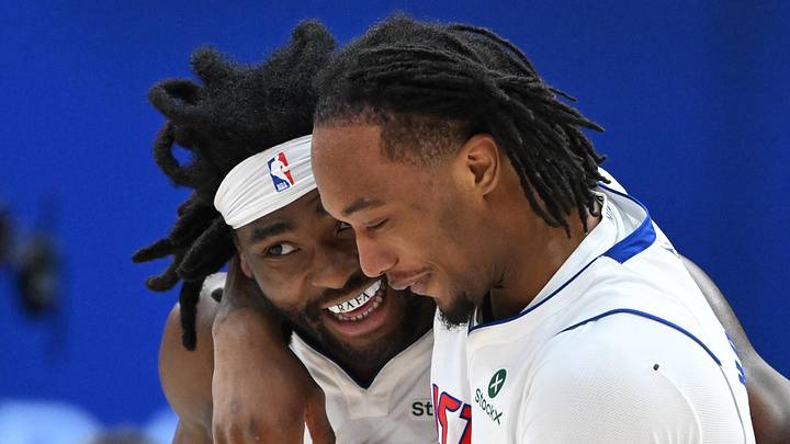 Mar 12, 2026; Detroit, Michigan, USA; Detroit Pistons forward Isaiah Stewart (28) and Detroit Pistons forward Ronald Holland II (5) : Lon Horwedel-Imagn Images