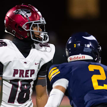 St. Joseph's Prep wide receiver Jett Harrison, son of former NFL standout Marvin Harrison, hopes to help the three-time defending state champion Hawks add another title this season.