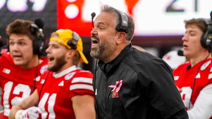 Oct 28, 2023; Lincoln, Nebraska, USA; Nebraska Cornhuskers head coach Matt Rhule during the fourth quarter against the Purdue Boilermakers at Memorial Stadium.