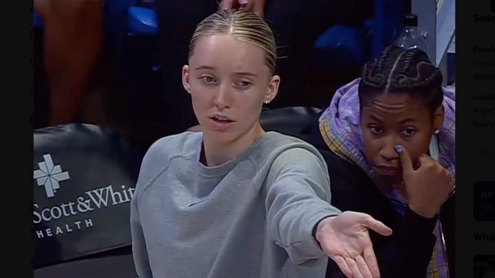 Dallas Wings star Paige Bueckers reacts to a call.