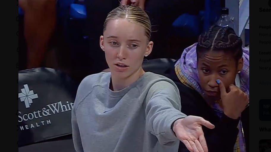 Dallas Wings star Paige Bueckers reacts to a call. | espnW/Screengrab