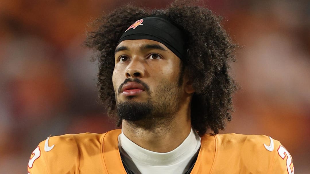 Dec 11, 2025; Tampa, Florida, USA; Tampa Bay Buccaneers wide receiver Emeka Egbuka (2) looks on against the Atlanta Falcons during the first quarter at Raymond James Stadium. Mandatory Credit: Nathan Ray Seebeck-Imagn Images Dec 11, 2025; Tampa, Florida, USA; Tampa Bay Buccaneers wide receiver Emeka Egbuka (2) looks on against the Atlanta Falcons during the first quarter at Raymond James Stadium. Mandatory Credit: Nathan Ray Seebeck-Imagn Images