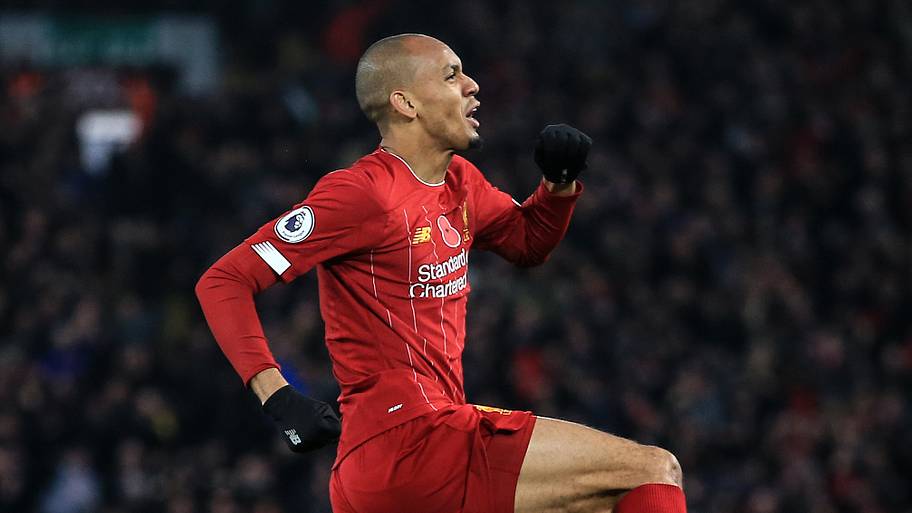 Fabinho Liverpool goal celebration 