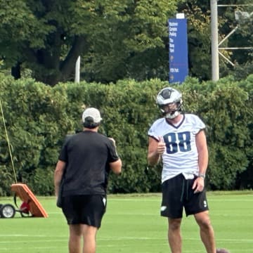 Eagles TE Dallas Goedert returned to practice on Sunday, Sept. 1, 2024. 