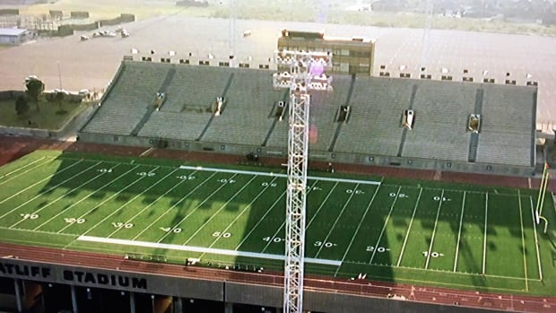 Ratliff Stadium taken from a TV showing  the 2004 movie "Friday Night Lights." 