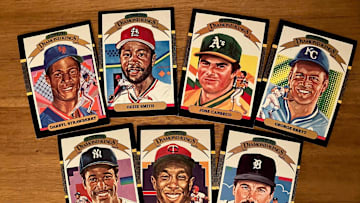 Some examples of the Donruss Diamond Kings baseball cards painted by artist Dick Perez. These are from the 1987 Donruss set.