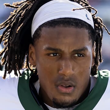 Nov 22, 2025; Tucson, Arizona, USA; Baylor Bears wide receiver Josh Cameron (34) against the Arizona Wildcats at Casino Del Sol Stadium. Mandatory Credit: Mark J. Rebilas-Imagn Images