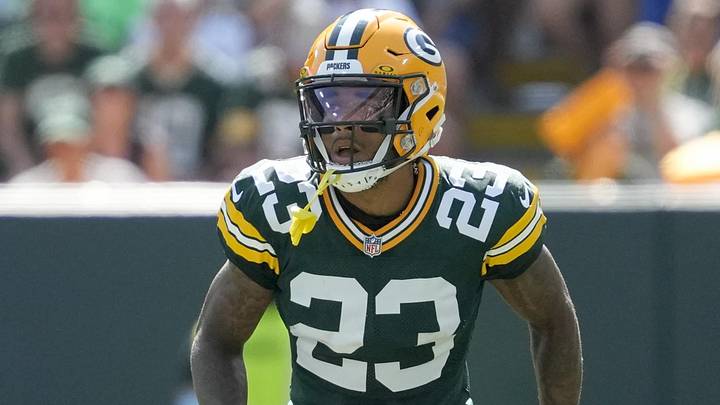 Sep 15, 2024; Green Bay, Wisconsin, USA;  Green Bay Packers cornerback Jaire Alexander (23) during the game against the Indianapolis Colts at Lambeau Field. Mandatory Credit: Jeff Hanisch-Imagn Images