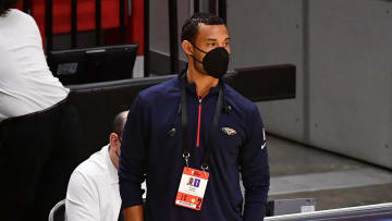 Dec 14, 2020; Miami, Florida, USA; New Orleans Pelicans general manager Trajan Langdon: Jasen Vinlove-USA TODAY Sports