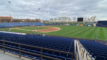 A view of American Family Fields of Phoenix near the Brewers bullpen.