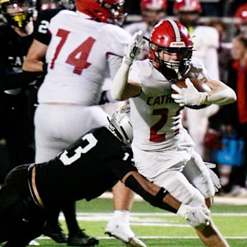 Catholic.-New Iberia’s knocked off reigning Division III select state champion Calvary Baptist Academy during the LHSAA Select Division III semifinals, on Fri., Dec. 6, 2024.
