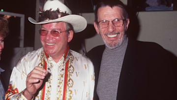 4/26/97 Burbank, Ca Los Angeles Equestrian Center. Star Trek goes country: William Shatner with Lena