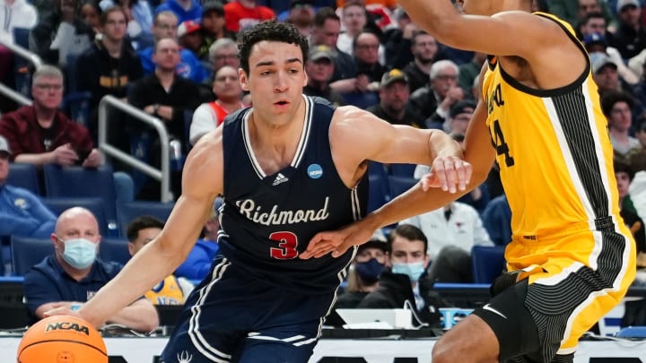 Richmond Spiders forward Tyler Burton (3). Richmond Spiders forward Tyler Burton (3).