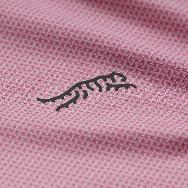 Sun Day Red logo on a pink shirt.
