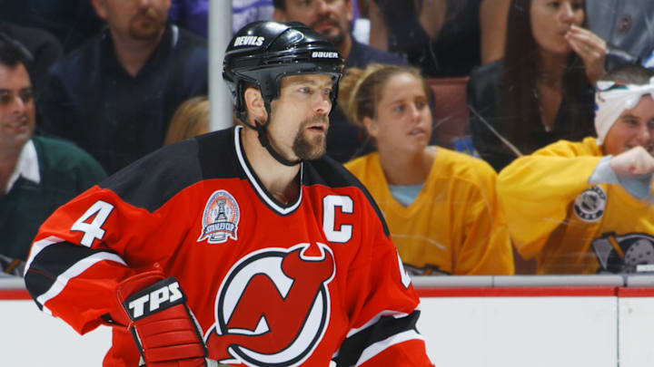 Scott Stevens skates