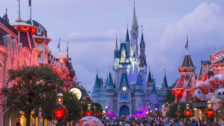 Eerie lighting, fall dcor and Mickey Mouse-shaped Jack-O-Lanterns set the stage at Magic Kingdom for Mickey's Not-So-Scary Halloween Party. The family-friendly after-hours event offers trick-or-treating, meet and greets with favorite characters in costume, plus the must-see "Mickey's Boo-to-You Halloween Parade" and "Happy HalloWishes" fireworks display. Mickey's Not-So-Scary Halloween Party is a special ticket event and takes place on select nights each fall at Walt Disney World Resort in Lake