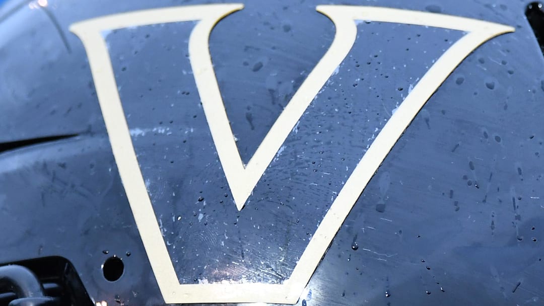 View of a Vanderbilt Commodores helmet