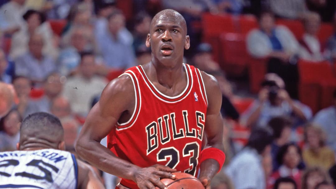 Chicago Bulls guard (23) Michael Jordan during a game against the Orlando Magic