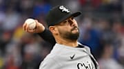 Chicago White Sox starting pitcher Martin Perez (54) throws against the Boston Red Sox at Fenway Park. 
