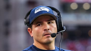 Mike Macdonald of the Seattle Seahawks contemplates