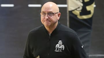 Purdue Boilermakers head coach Dave Shondell looks up during a volleyball match