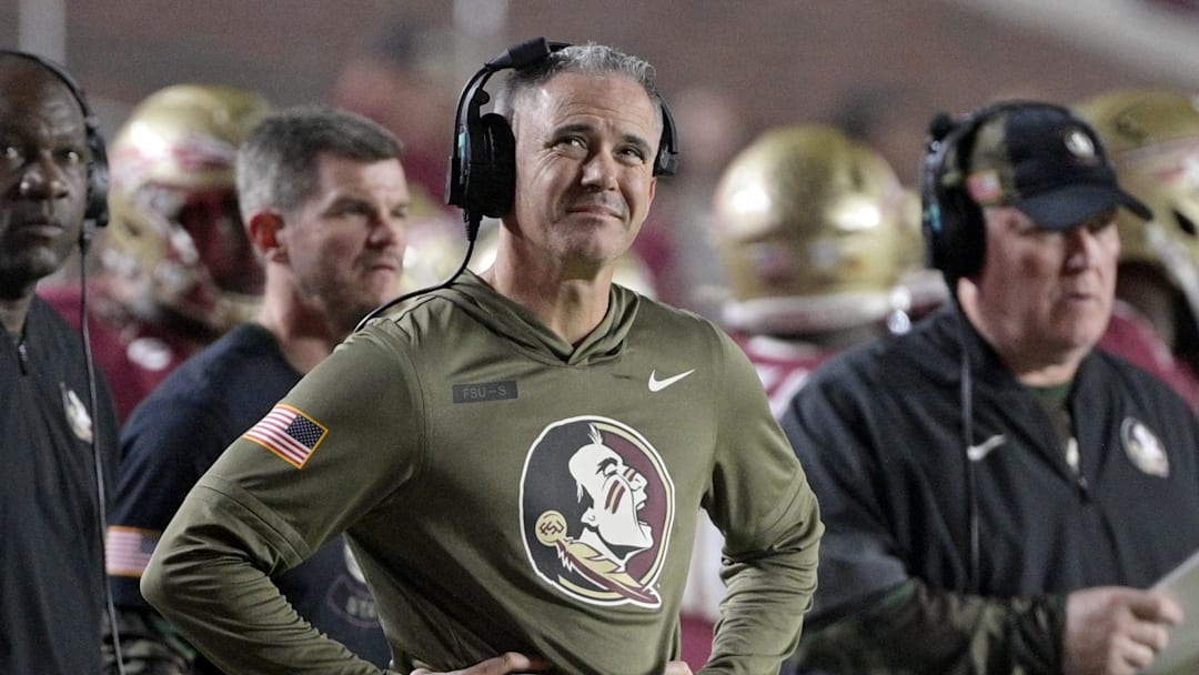 Nov 15, 2025; Tallahassee, Florida, USA; Florida State Seminoles head coach Mike Norvell during the second half against the Virginia Tech Hokies at Doak S. Campbell Stadium. Mandatory Credit: Melina Myers-Imagn Images Nov 15, 2025; Tallahassee, Florida, USA; Florida State Seminoles head coach Mike Norvell during the second half against the Virginia Tech Hokies at Doak S. Campbell Stadium. Mandatory Credit: Melina Myers-Imagn Images