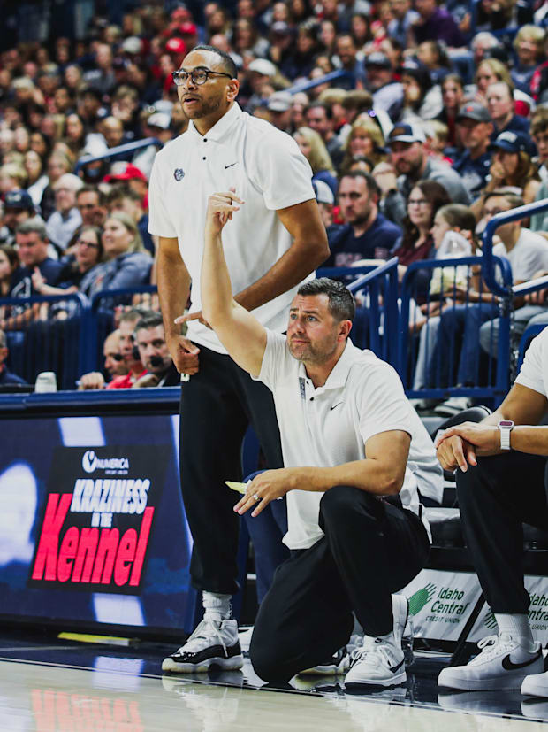 Gonzaga men's basketball assistant coaches Rjay Barsh (left) and Brian Michaelson (right).