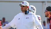 Mississippi State Bulldogs head coach Jeff Lebby looks on against the Tennessee Volunteers during the first half at Davis Wade Stadium at Scott Field.