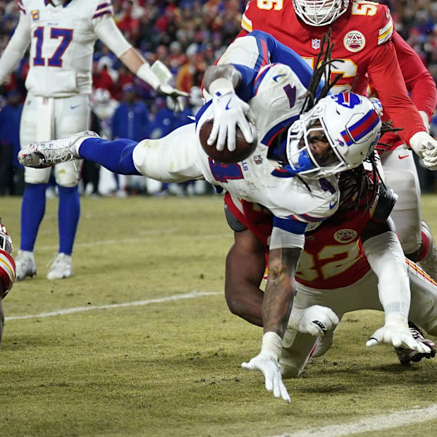 James Cook reaches for TD