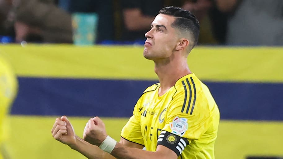 Cristiano Ronaldo celebrating.