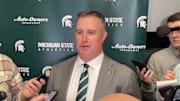 Michigan State Spartans head coach Pat Fitzgerald speaks to the media following his formal introductory press conference on Tuesday, Dec. 2, 2025.