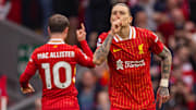 Darwin Núñez (right) could return to the starting lineup in the Champions League.