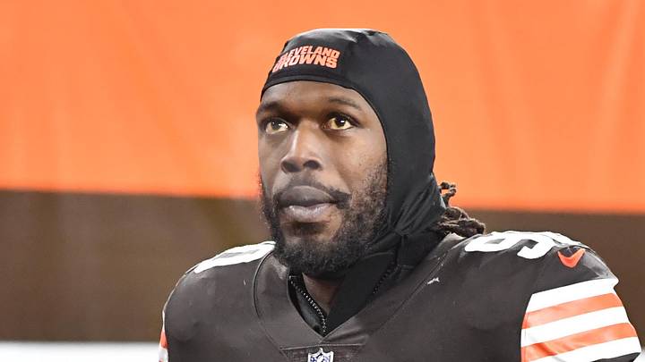 Former Seattle Seahawks defensive end Jadeveon Clowney leaves the field