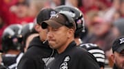 Iowa State football head coach Matt Campbell reacts during Iowa State and BYU football at Jack Trice Stadium on Oct. 25, 2025, in Ames, Iowa.