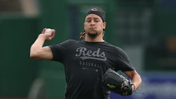 Sep 15, 2021; Pittsburgh, Pennsylvania, USA;  Cincinnati Reds pitcher Luis Castillo (58) may be traded to the LA Angels this offseason.