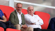 Karl-Heinz Rummenigge und Uli Hoeneß auf der VIP-Tribüne der Allianz Arena