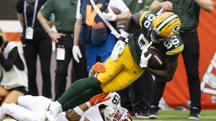 Green Bay Packers WR Grant DuBose caught five passes against the Browns in the first preseason game.