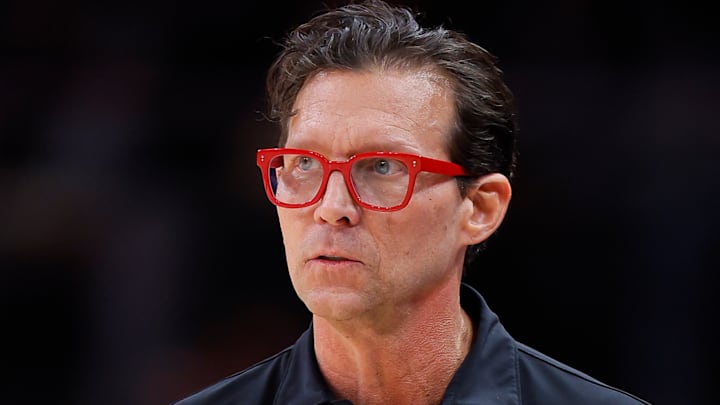 Atlanta Hawks head coach Quin Snyder looks on against the New Orleans Pelicans.