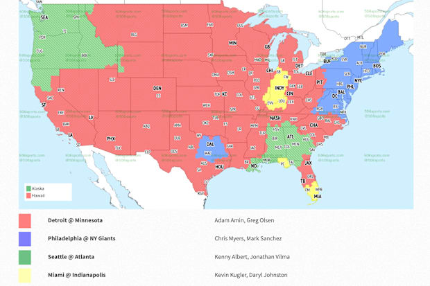 FOX Coverage Map Week 7