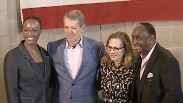 L-R Jewel Rodgers, Gov. Jim Pillen, Suzanne Pillen, Johnny Rodgers.