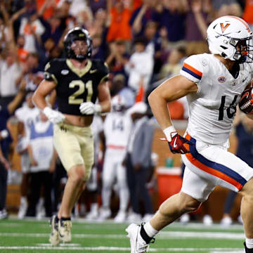 Tyler Neville gets an A++ on this week's UVA football report card for his two-touchdown performance in Virginia's big road win at Wake Forest.