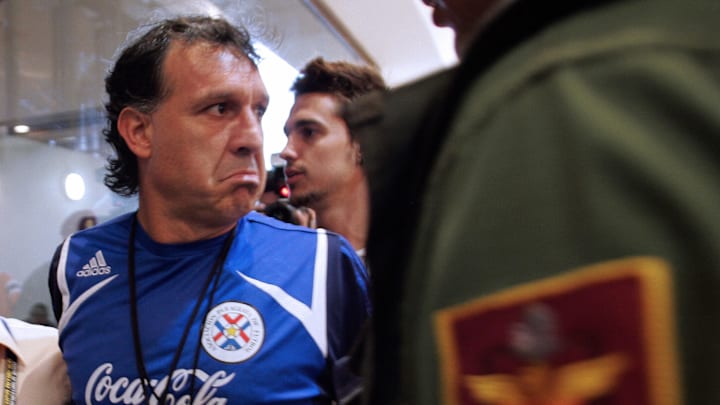 Paraguay's coach Gerardo Martino gesture...