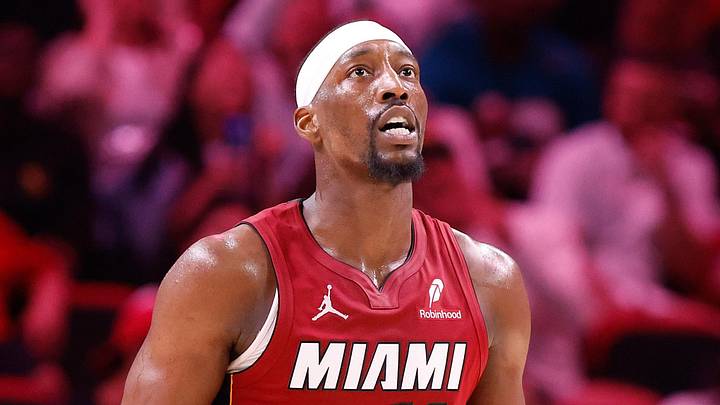 Miami Heat center Bam Adebayo (13) walks back to the bench (Mandatory Credit: Rhona Wise-Imagn Images)