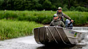 Managing partner and guide, John Coffman, heading up the river for a meeting with a wild rainbow trout. 