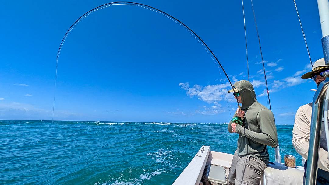 Fighting a bluefish off of North Carolina's  Crystal Coast
