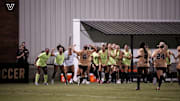 Vanderbilt soccer defender/midfielder Adysen Armenta (6) celebrates a goal scores in 2-1 win over Yale on Aug. 29.