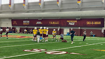 The Gophers' 2025-26 QB room at March 25 Spring Practice