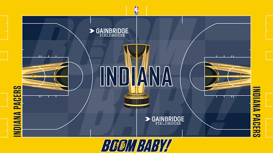 The NBA Cup court for the Indiana Pacers.
