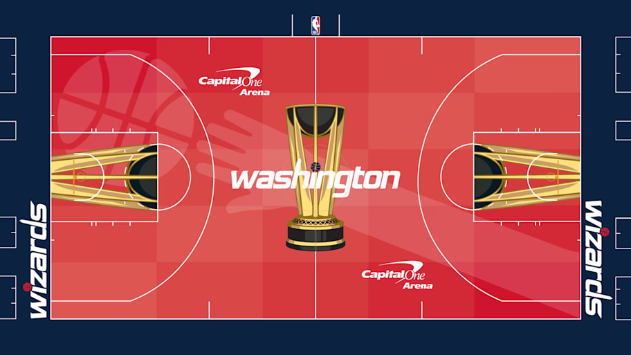 The NBA Cup court for the Washington Wizards.